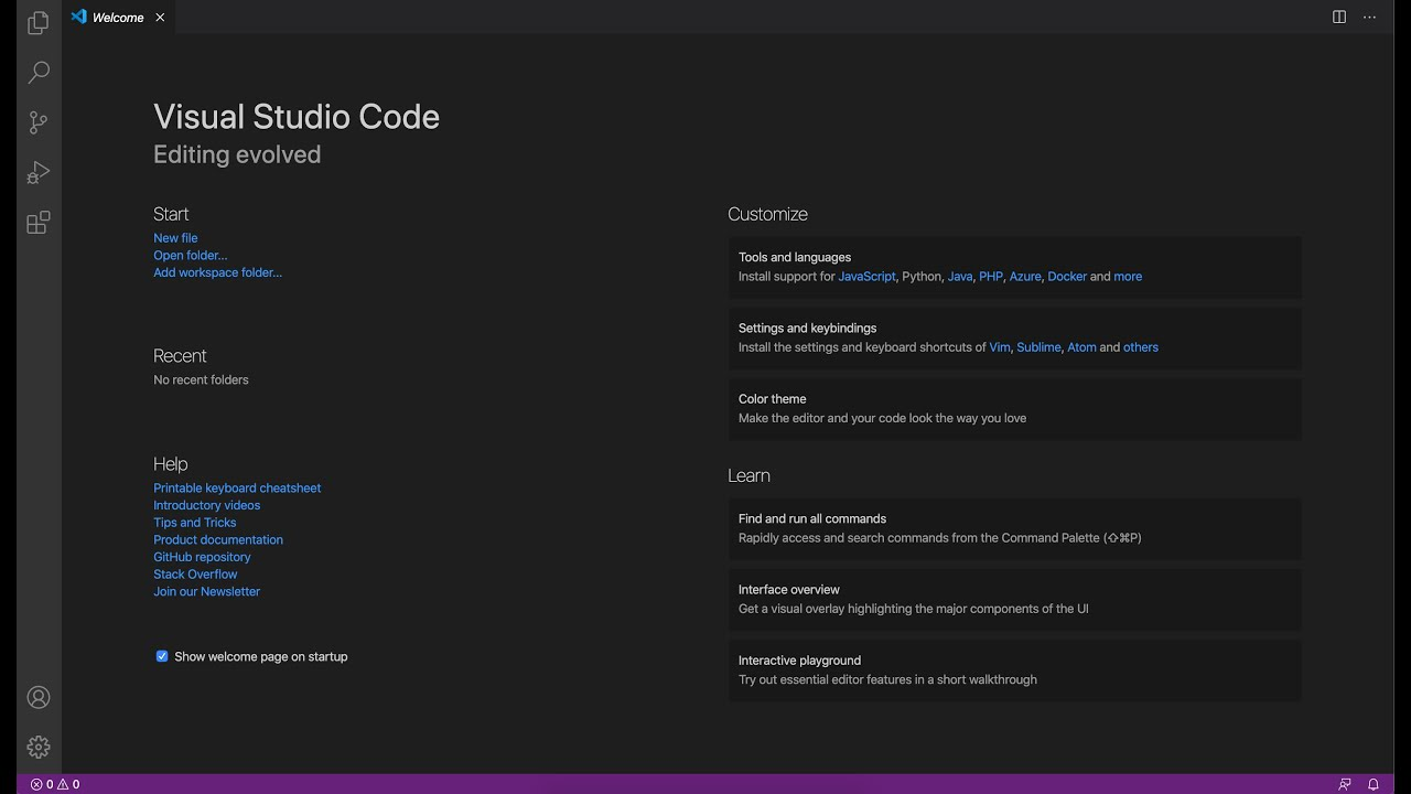 VS Code'da klasör seçme ekranı