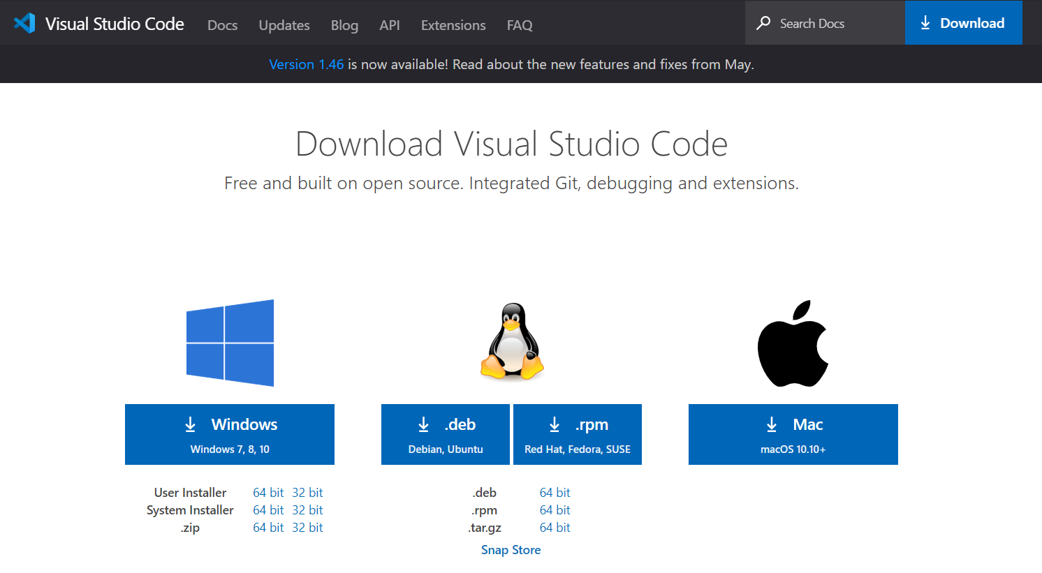 VS Code indirme ekranı